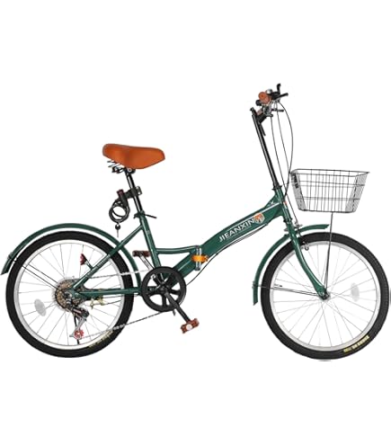 自転車　東京引渡　ルノー　18インチ　折り畳み自転車　イエロー　6段ギア 5241]RENAULT ルノー折りたたみ自転車18インチ外装6段変速